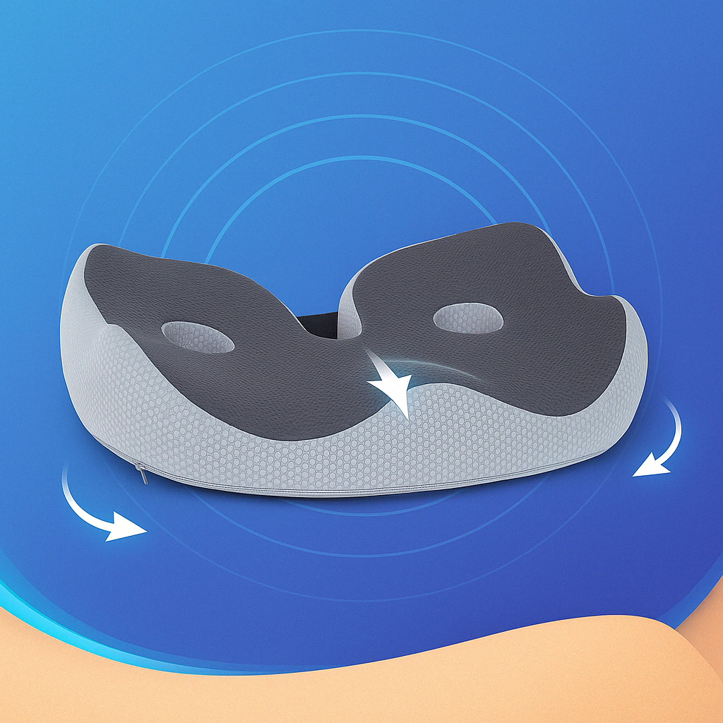 OrthoFlex Memory Foam Seat Cushion For Posture Support