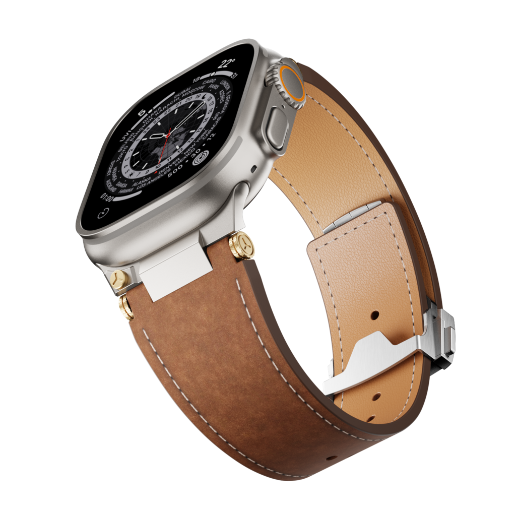 Apple Watch premium læderrem med foldespænde