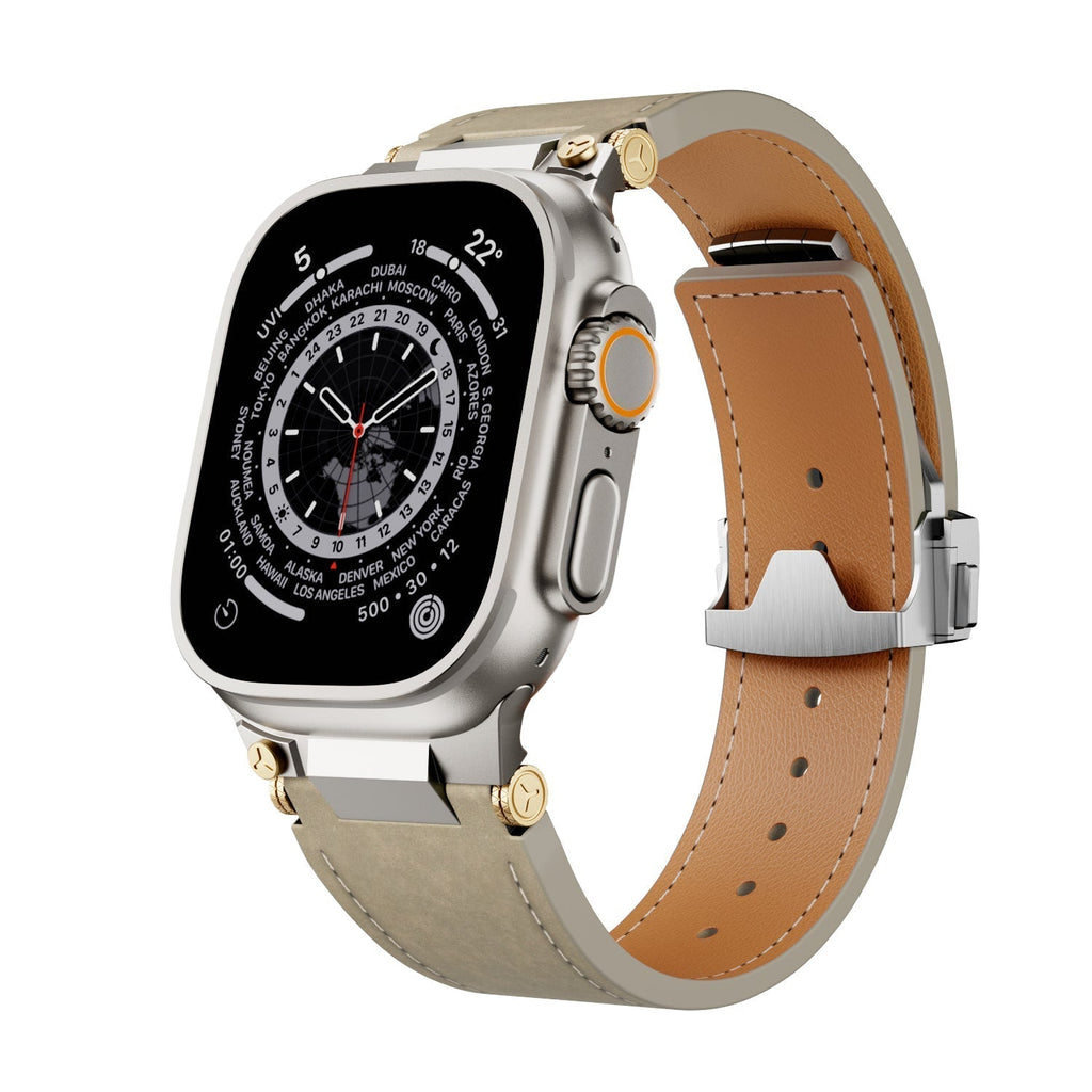 Apple Watch premium læderrem med foldespænde