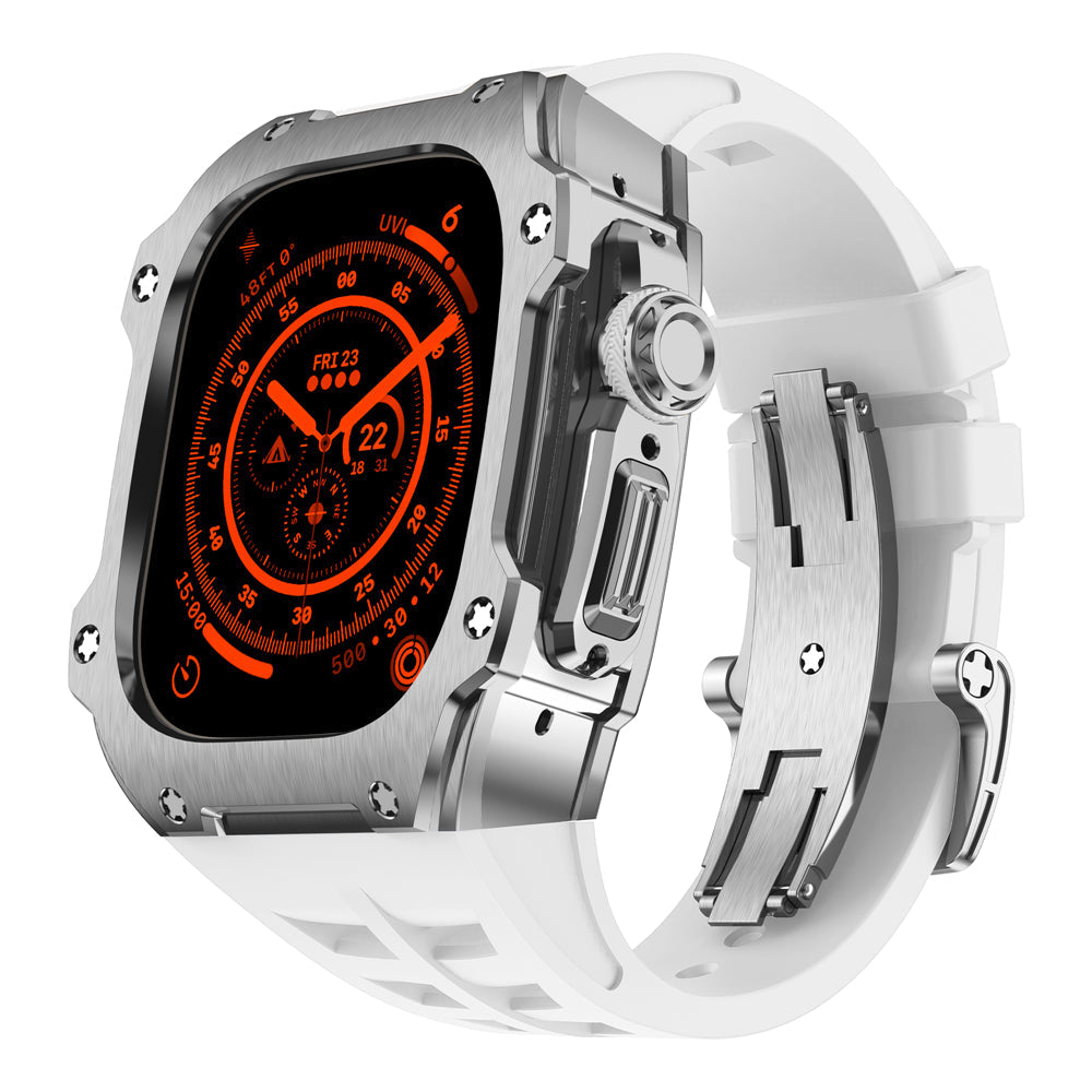 Apple Watch Ultra RM7015 Silver Vanguard pouzdro z nerezové oceli