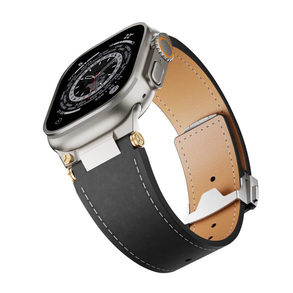 Apple Watch premium læderrem med foldespænde