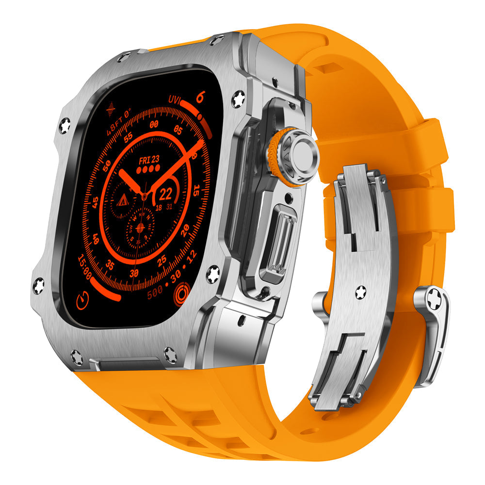 Apple Watch Ultra RM7015 Silver Vanguard pouzdro z nerezové oceli