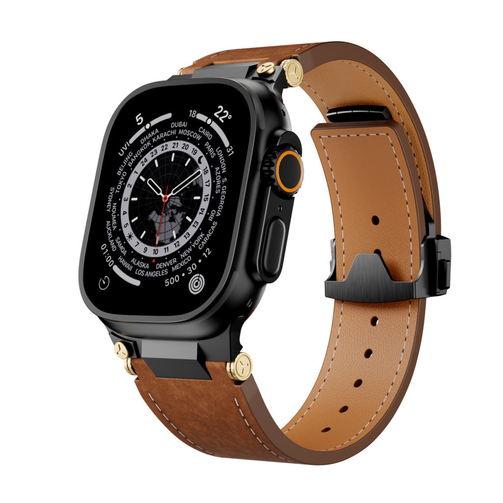 Apple Watch premium læderrem med foldespænde