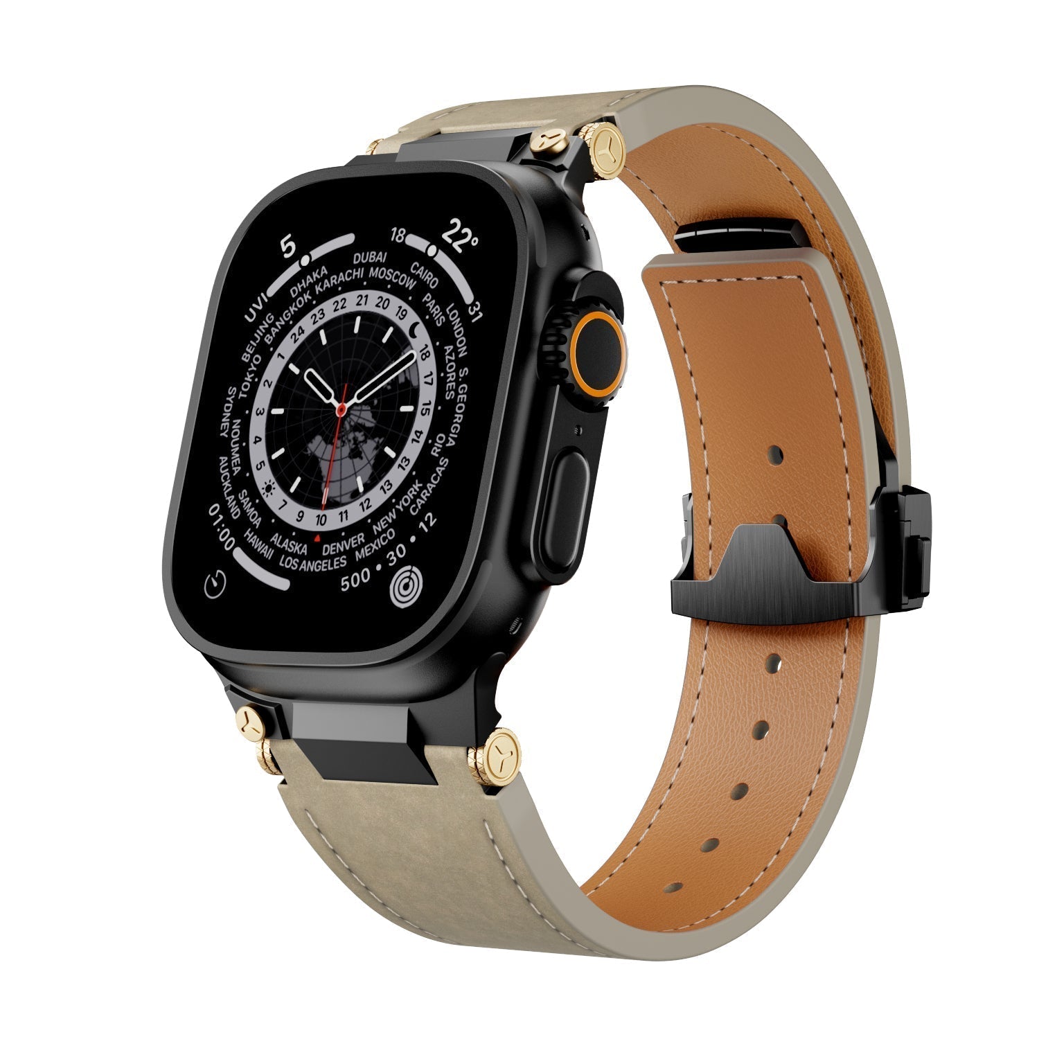 Apple Watch premium læderrem med foldespænde