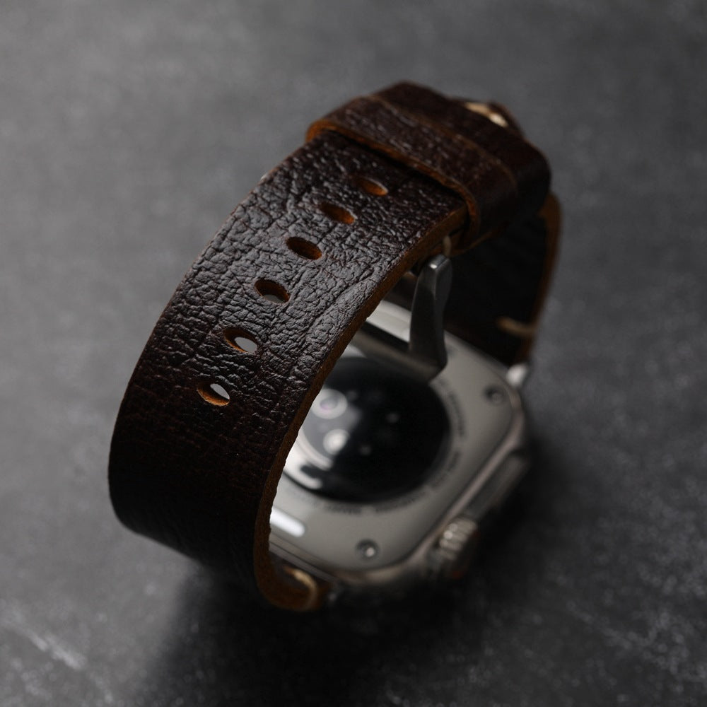 Klassisk Horween Læderrem til Apple Watch i Vintage Stil
