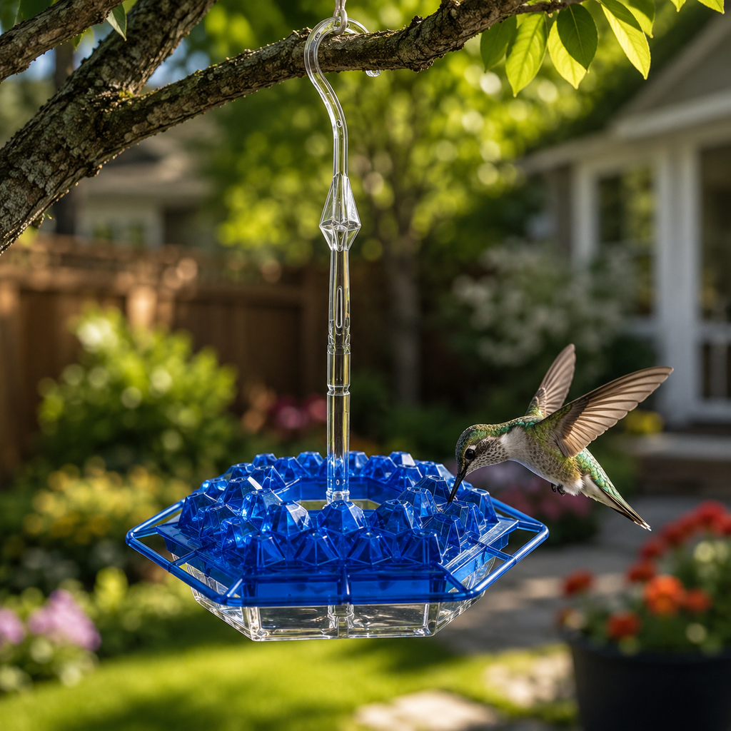 Kolibri-Futterspender mit ameisensicherer Barriere und auslaufsicherem Design