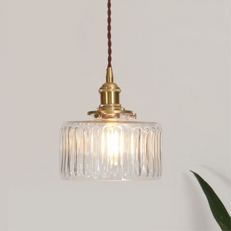 Suspension ronde en verre vintage orientale en laiton