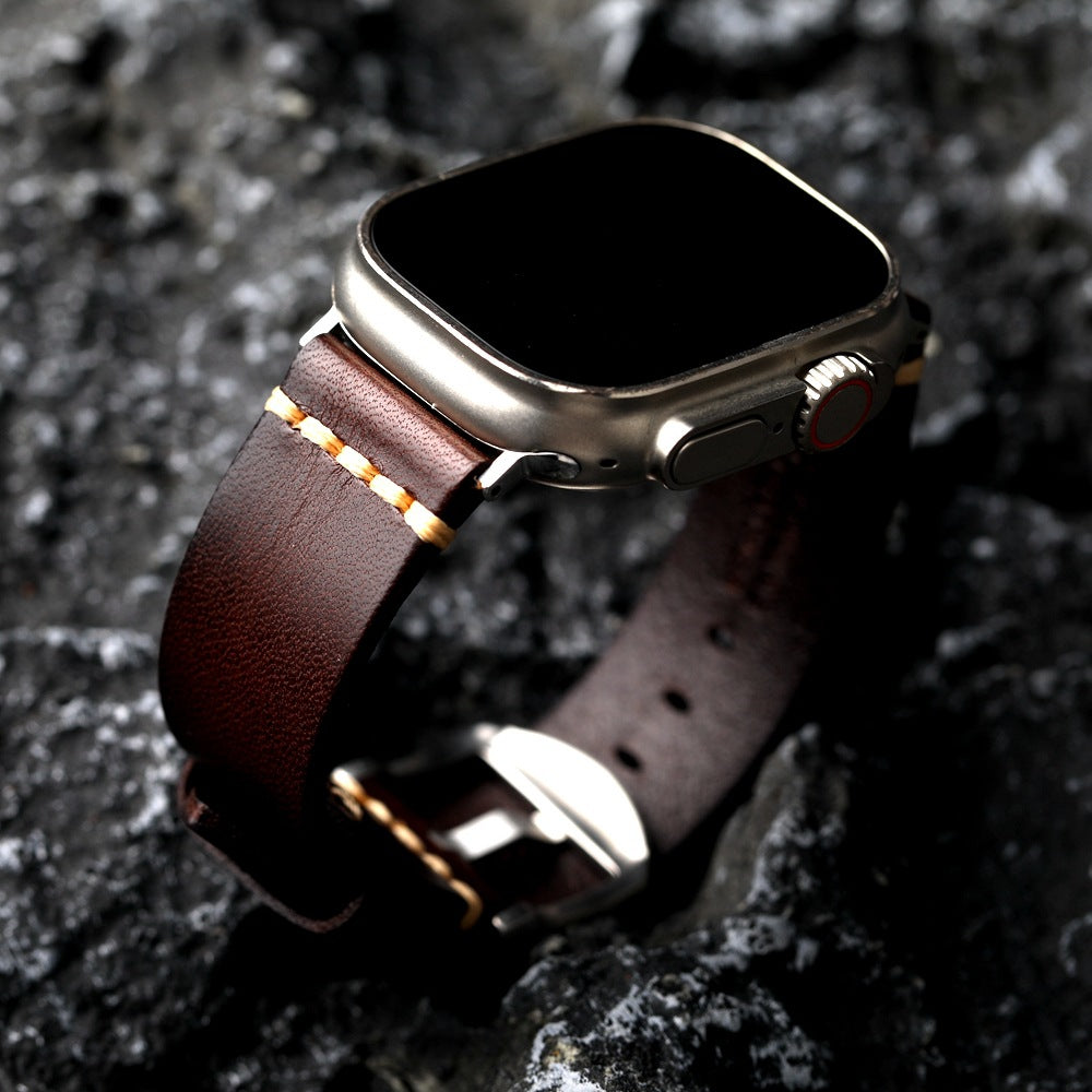 Men's Apple Watch Leather Strap In Full-Grain Style Affordable Luxury
