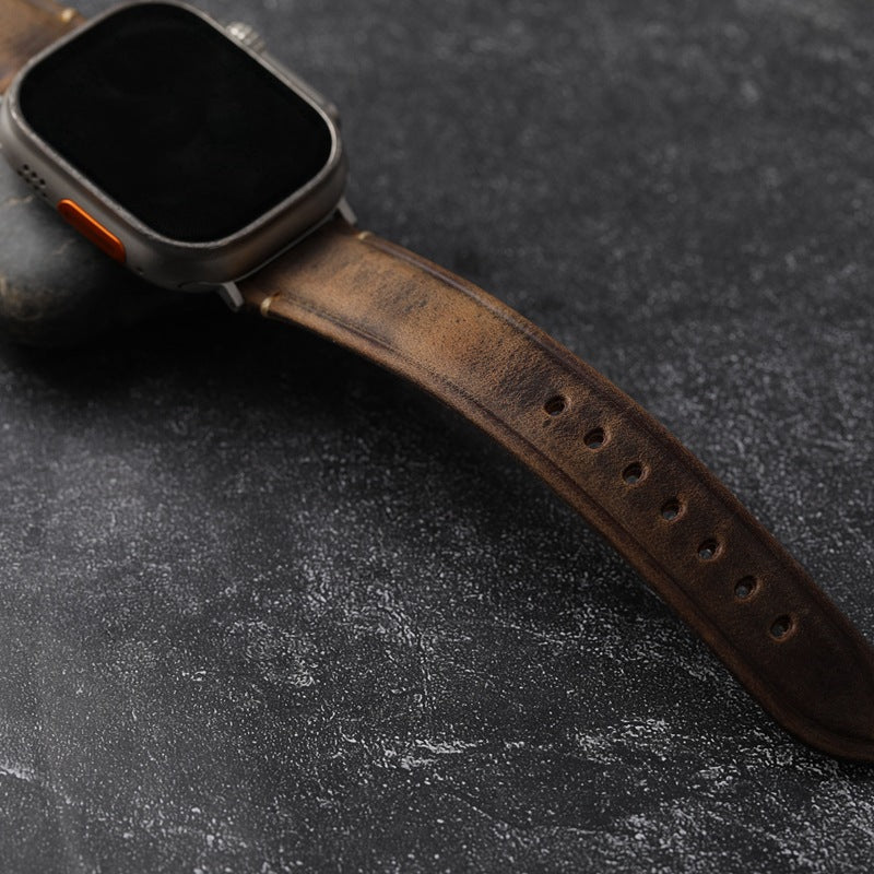 Dunkelbraunes klassisches Uhrenarmband für den täglichen Gebrauch und Reisen