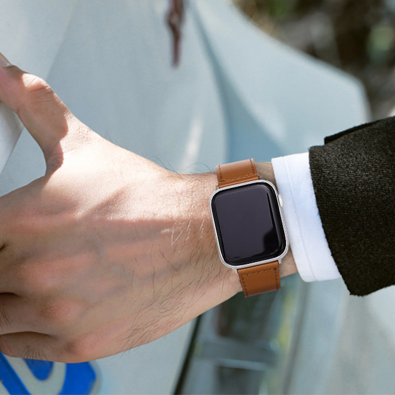 Skórzana pętla do Apple Watch z wyrafinowanym, codziennym wyglądem