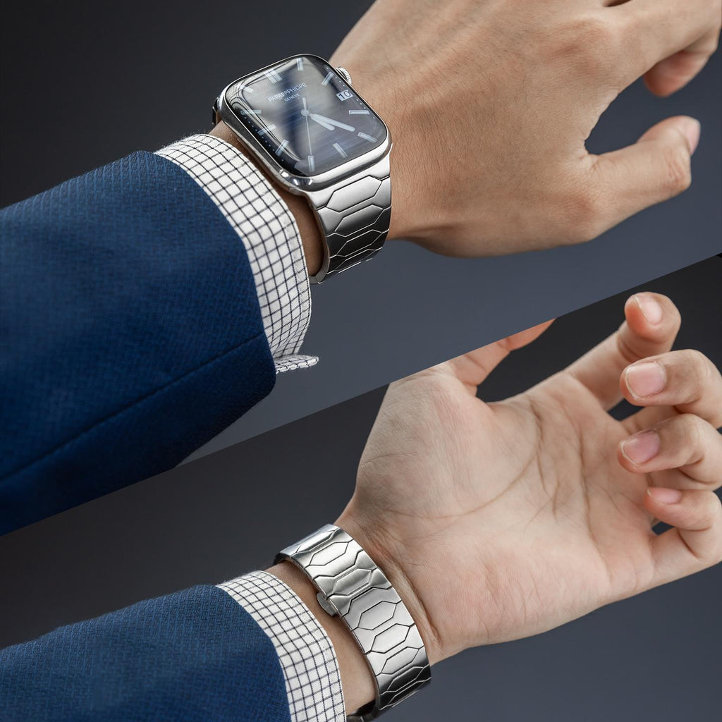 Apple Watch metalrem med diskret luksusstil til formelle lejligheder