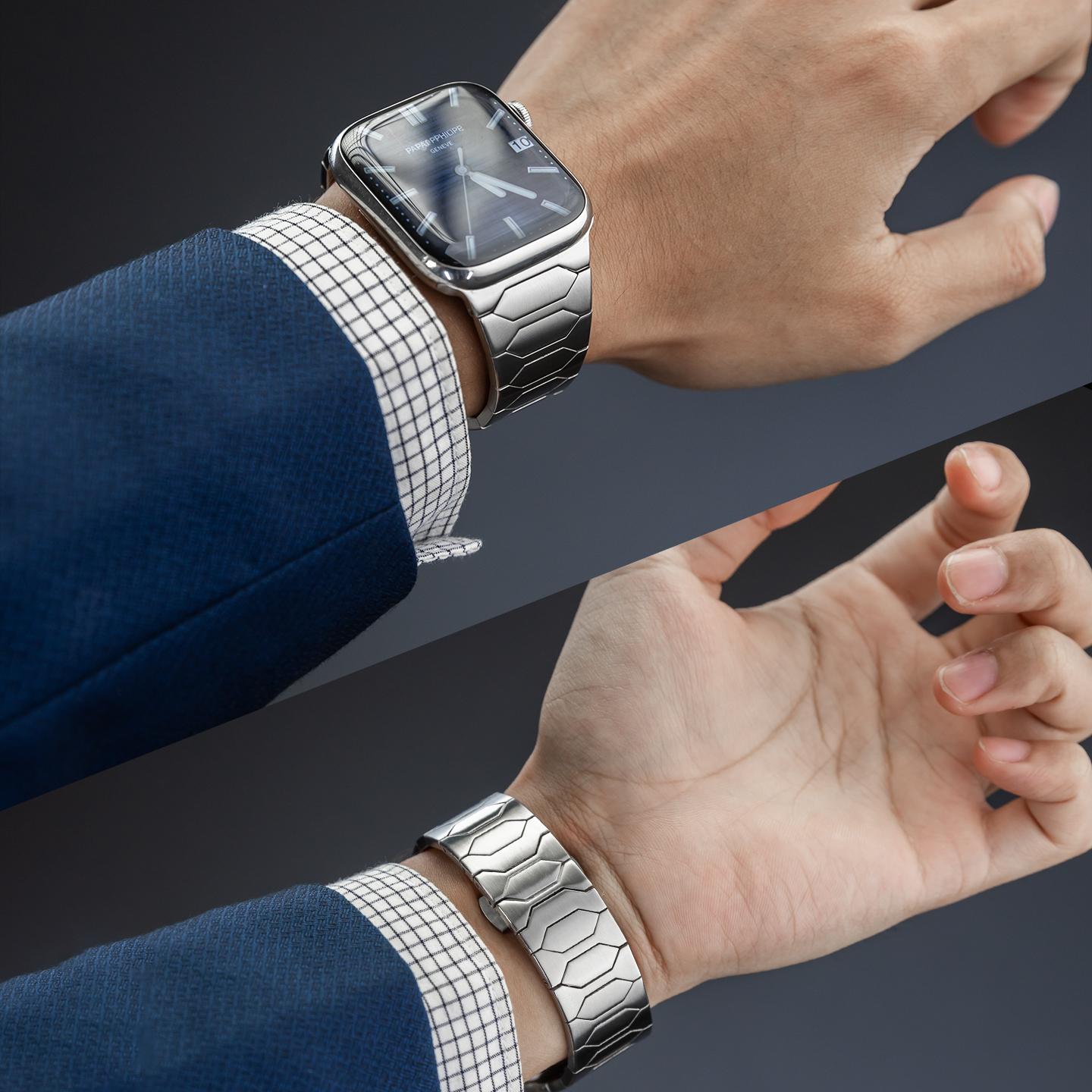 Apple Watch metalrem med diskret luksusstil til formelle lejligheder