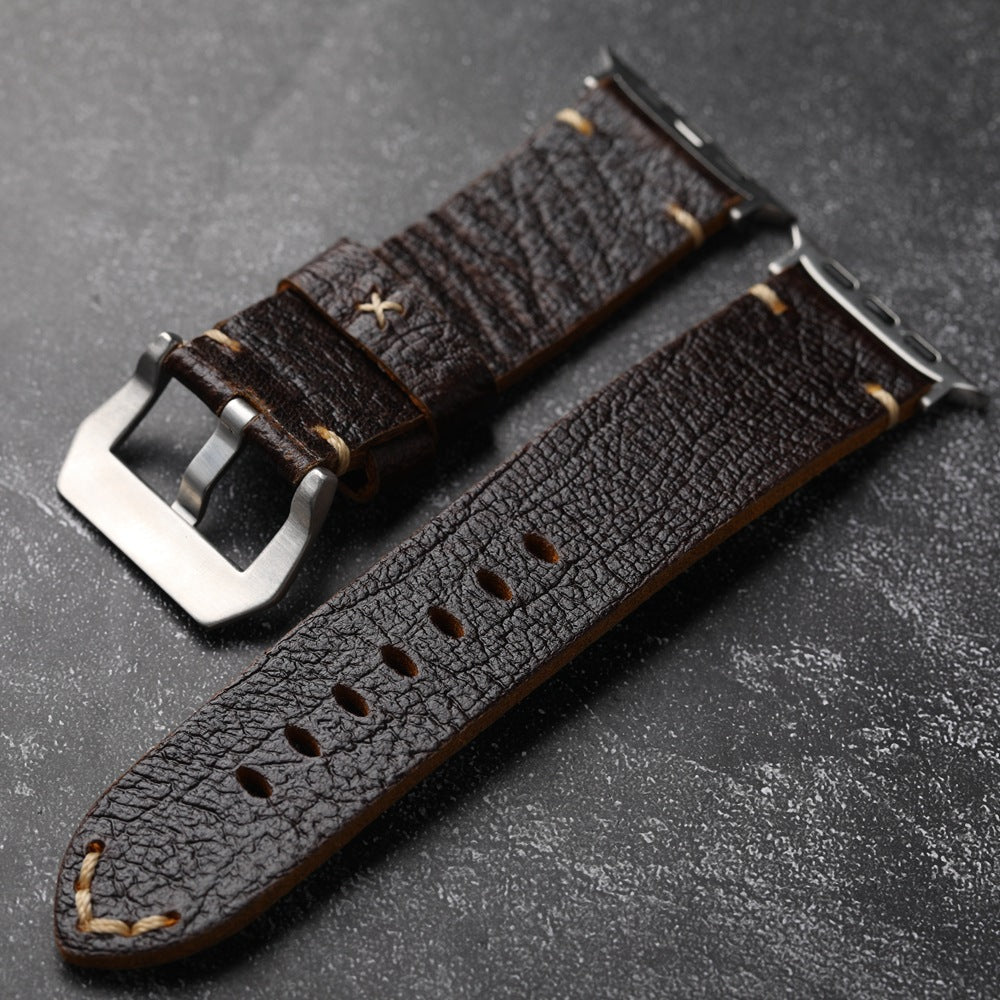Klassisk Horween Læderrem til Apple Watch i Vintage Stil