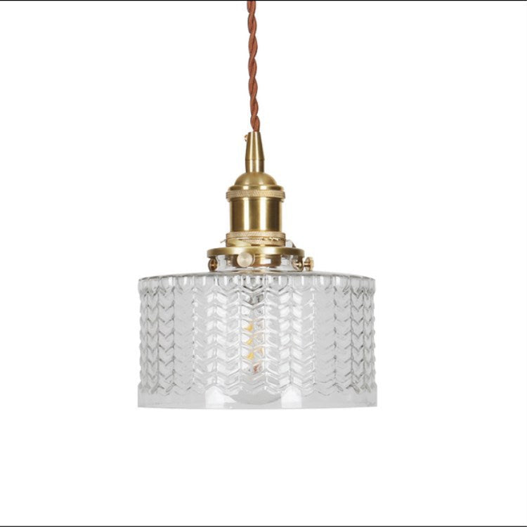 Suspension ronde en verre vintage orientale en laiton
