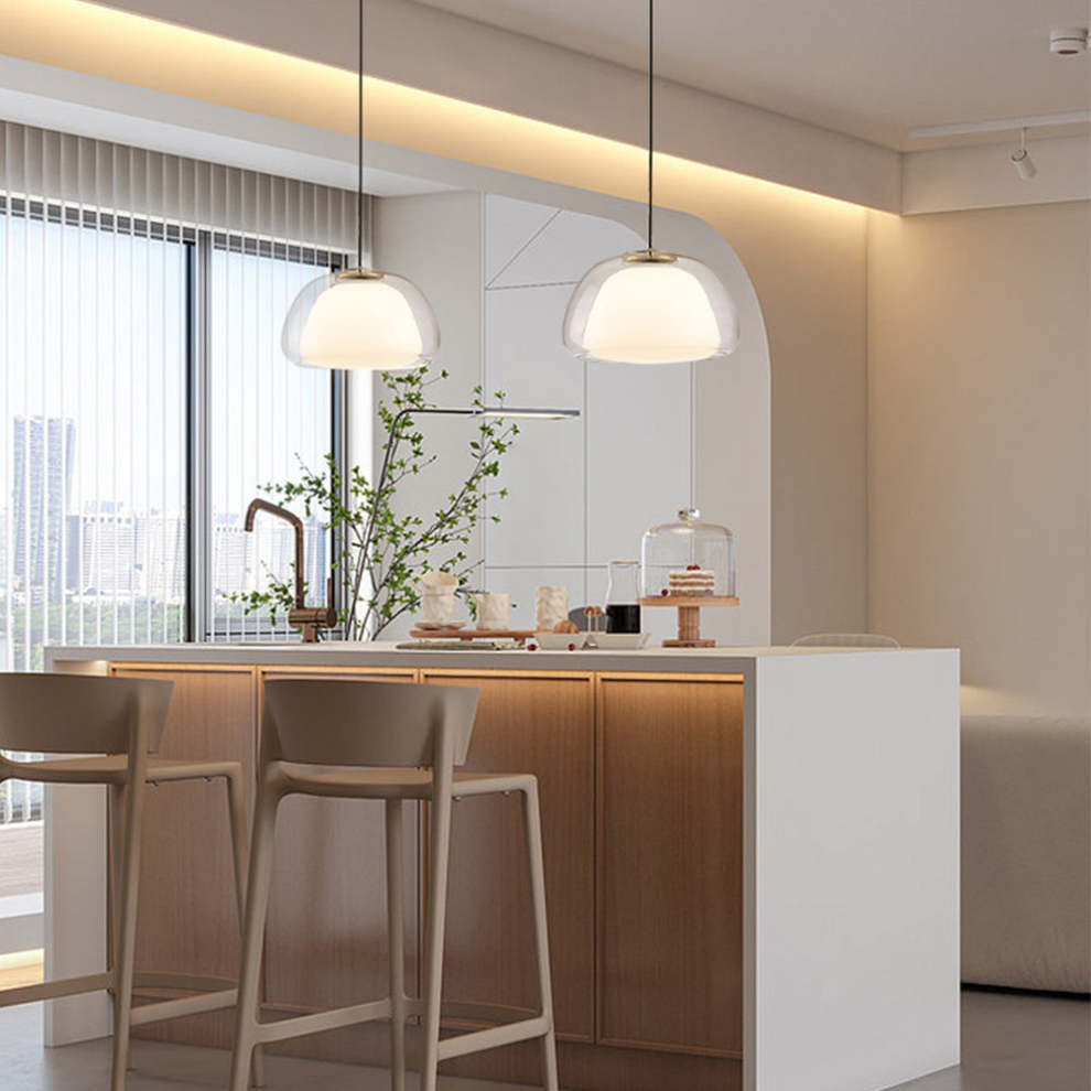 Aurora Milk Glass Pendant Light Modern Hanging Lamp