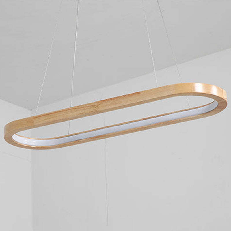 Lunara Modern Hanging Lamp in Metal and Wood by NovaHaus
