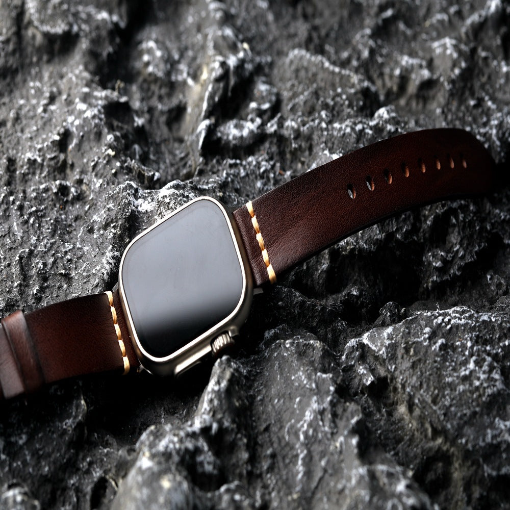 Men's Apple Watch Leather Strap In Full-Grain Style Affordable Luxury