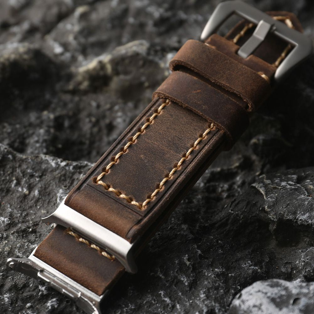 Håndlavet robust Samsung Watch Ultra-rem - Antik brun