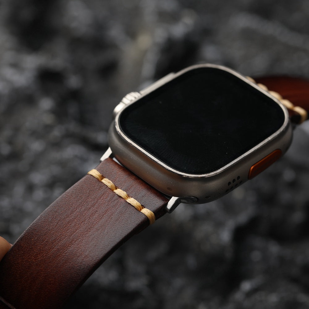 Men's Apple Watch Leather Strap In Full-Grain Style Affordable Luxury