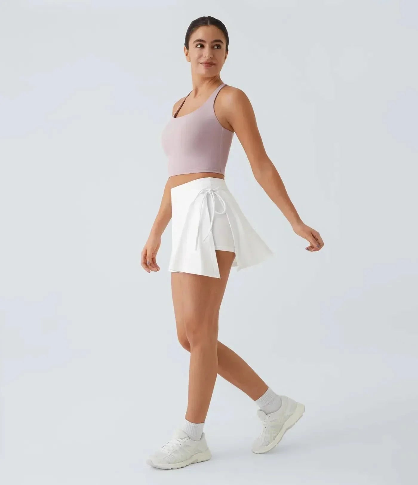 Saia 2 em 1 LumaFlex CoolTouch Airy com Bolsos e Cinto de Laço para Mulheres Ativas