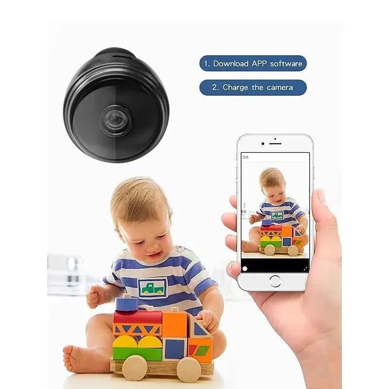 לומהקאם מצלמה מיני 1080P עם ראיית לילה ושליטה באפליקציה לאבטחת הבית
