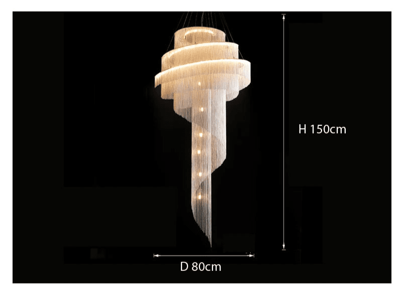 Candeeiro de Teto de Cristal AstraLuxe com Pendente Espiral e Borla