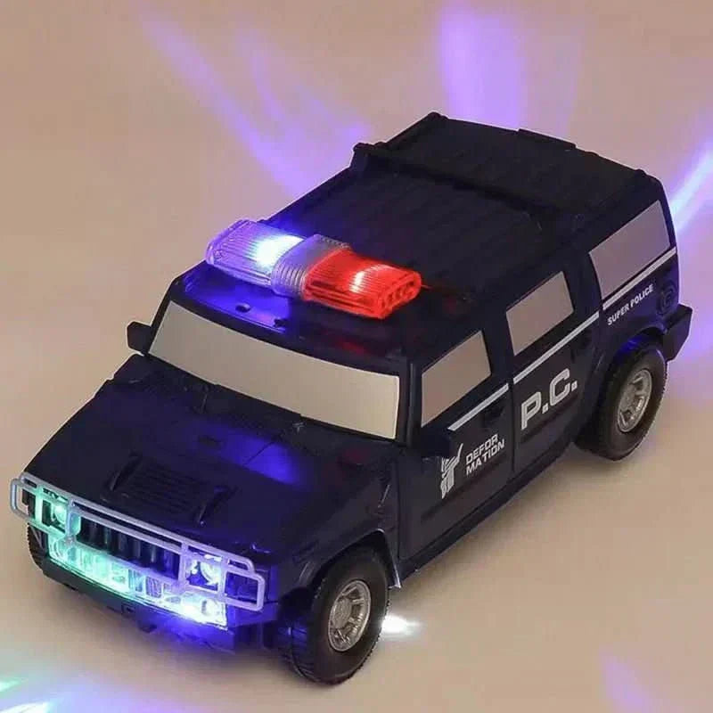 NovaDrive Förvandlande Polisbil och Robotleksak för Barn med LED-lampor