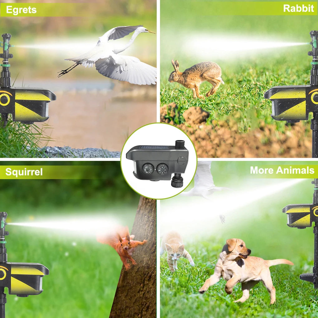 Solar Powered Motion Activated Animal Deterrent Sprinkler