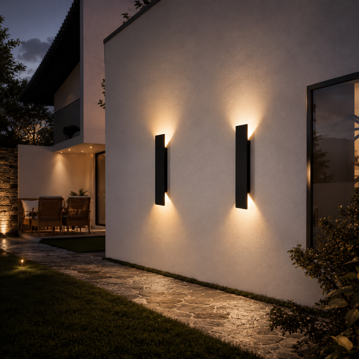 Compagnien LED Exterior Wall Light Slim Weatherproof Fixture