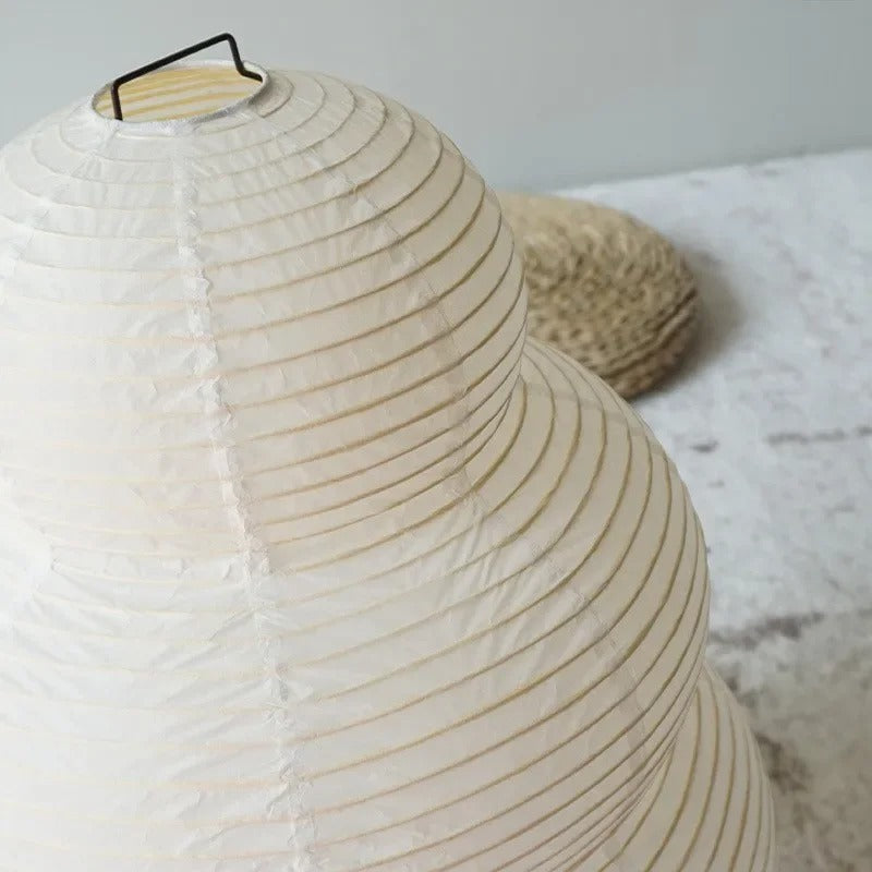 Lampă de podea KumoLumi cu hârtie de orez Washi albă și lumină difuză