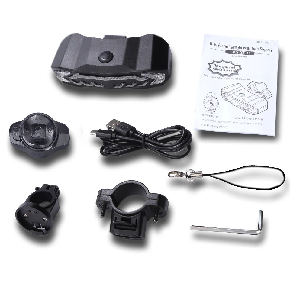 Lumină inteligentă pentru bicicletă cu alarmă antifurt de 110 dB, IP65, 160 lumeni, baterie de 70 de ore
