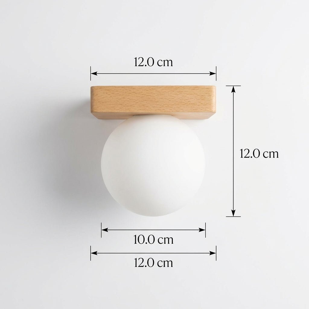 Aplique de pared LED con globo de vidrio nórdico y base metálica minimalista