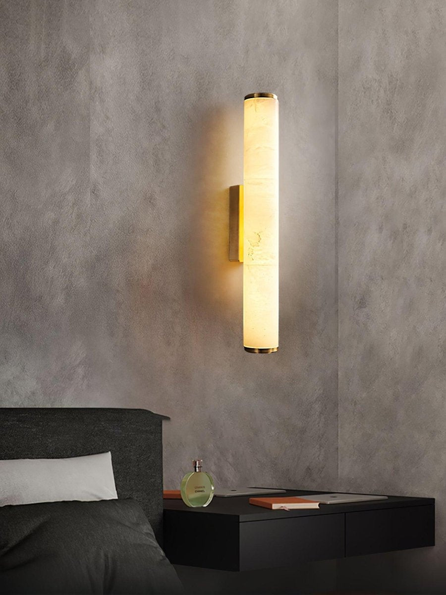 Alabaster Tube Wall Sconce With One Light LED Fixture