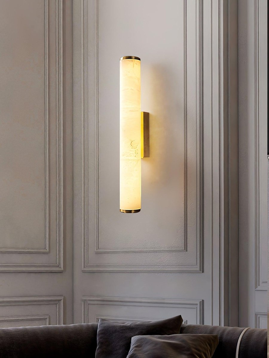 Alabaster Tube Wall Sconce With One Light LED Fixture