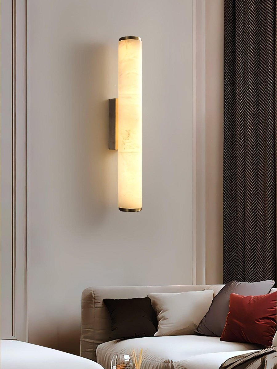 Alabaster Tube Wall Sconce With One Light LED Fixture