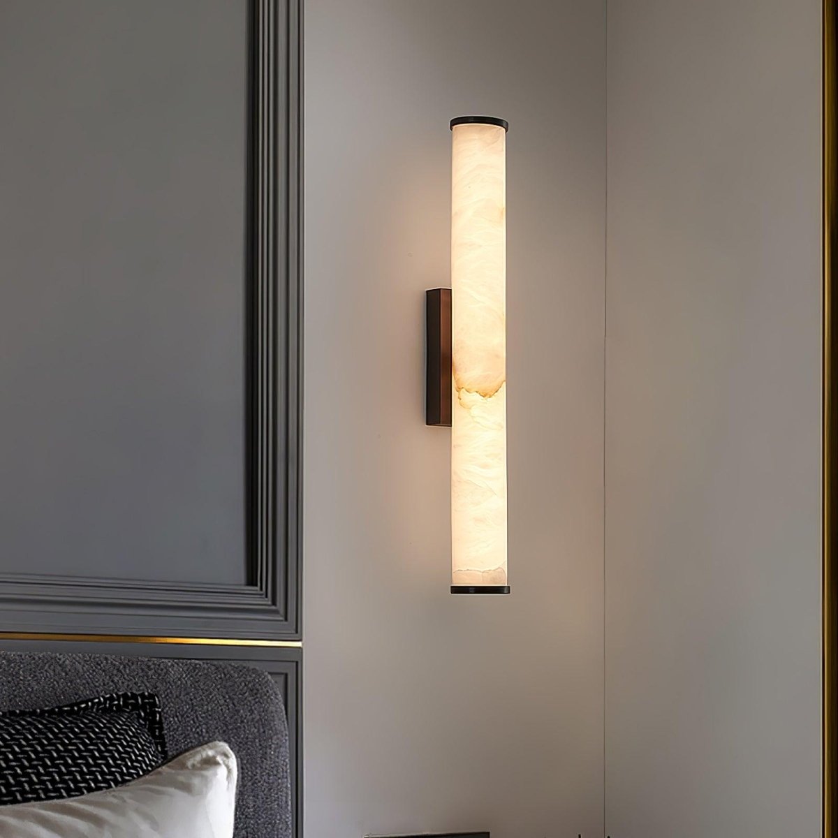 Alabaster Tube Wall Sconce With One Light LED Fixture