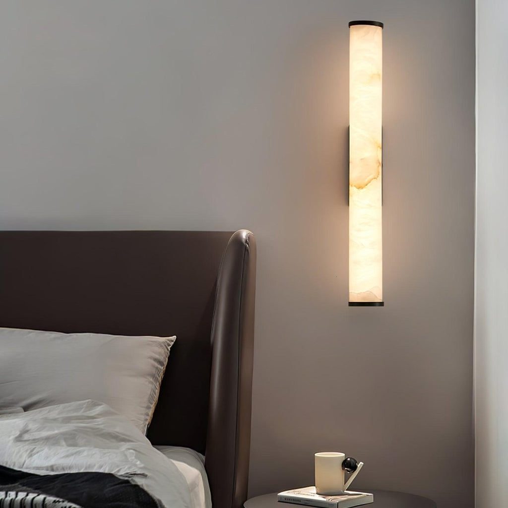 Alabaster Tube Wall Sconce With One Light LED Fixture