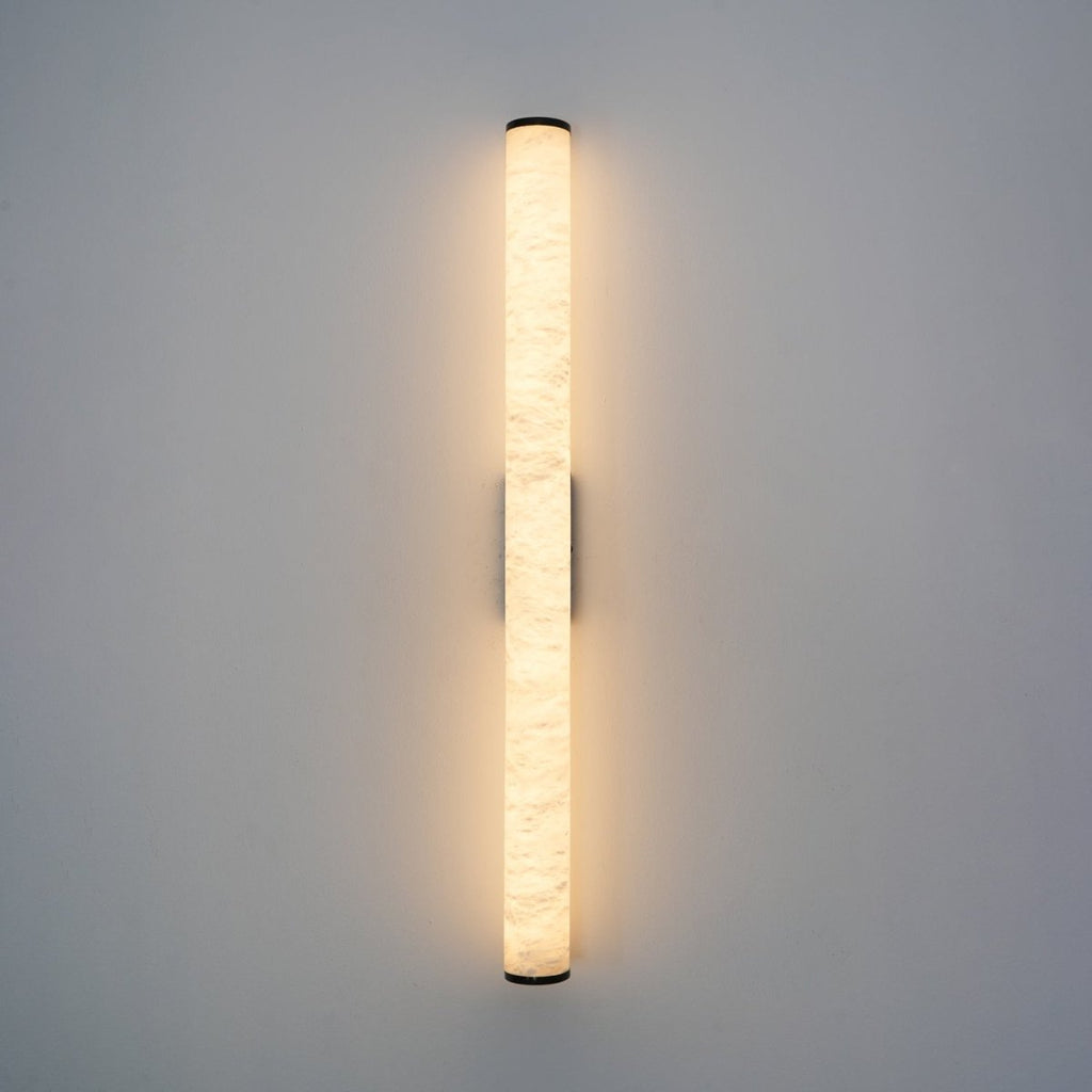 Alabaster Tube Wall Sconce With One Light LED Fixture