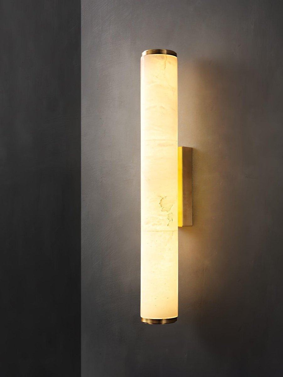 Alabaster Tube Wall Sconce With One Light LED Fixture
