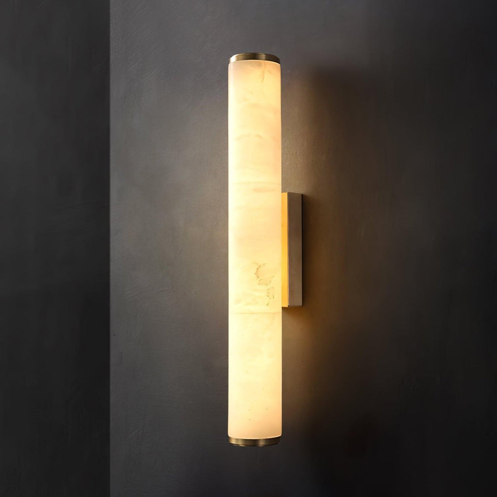 Alabaster Tube Wall Sconce With One Light LED Fixture
