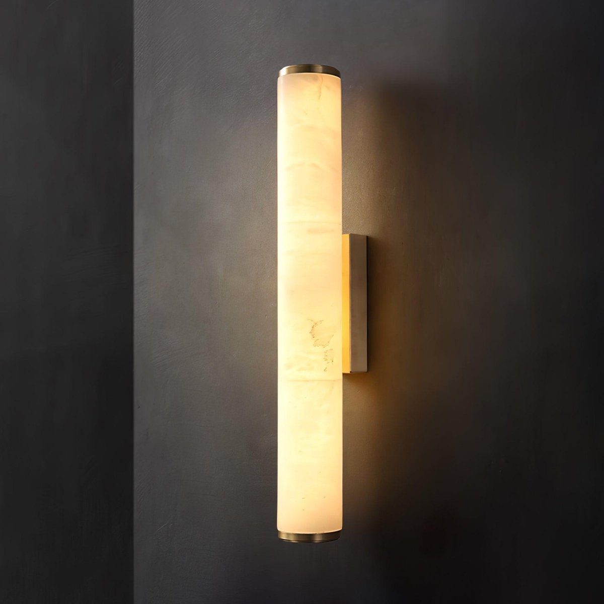 Alabaster Tube Wall Sconce With One Light LED Fixture