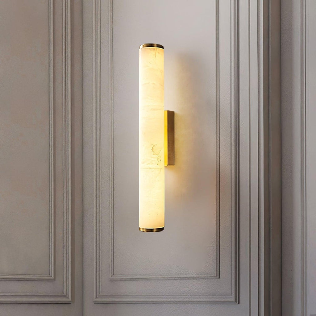Alabaster Tube Wall Sconce With One Light LED Fixture