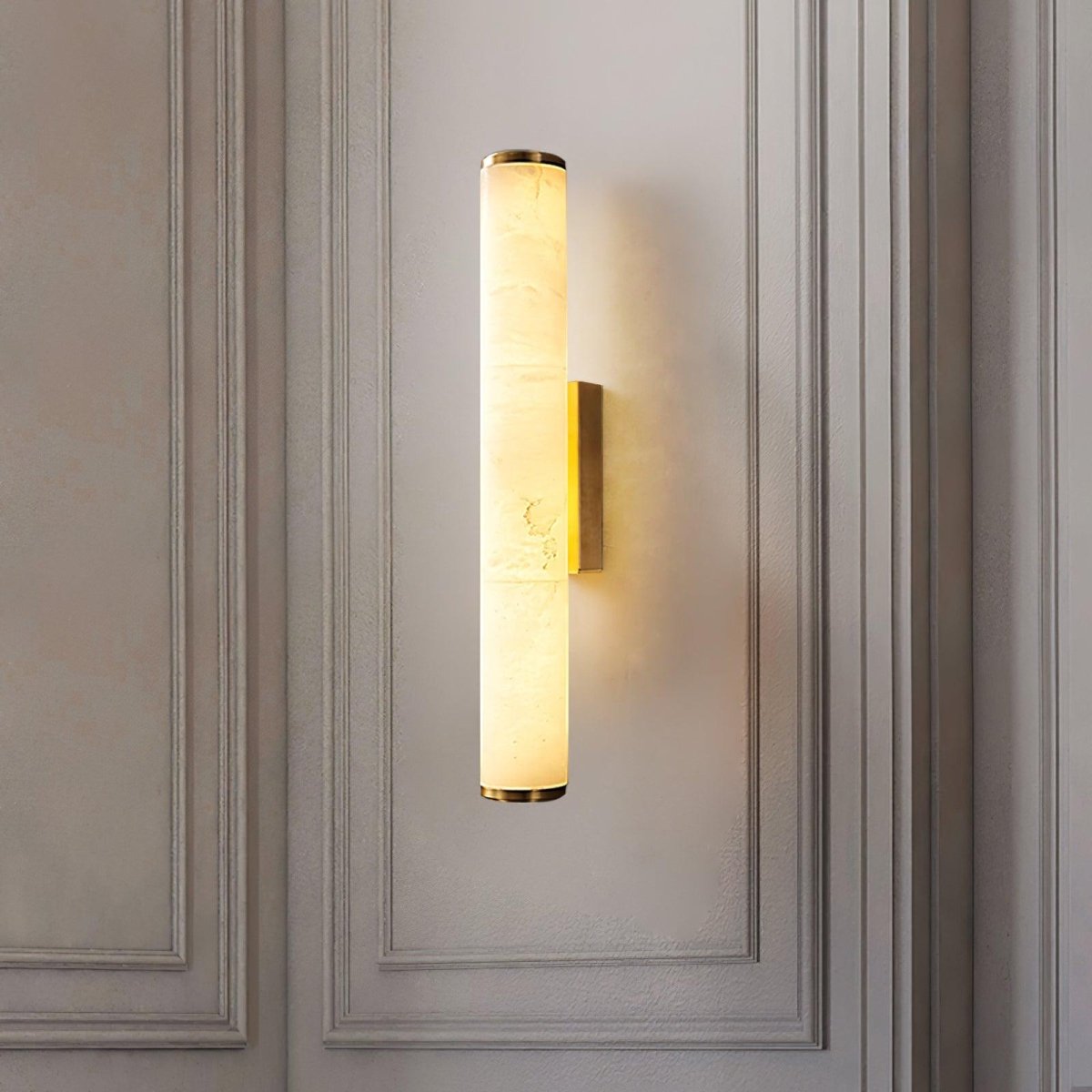 Alabaster Tube Wall Sconce With One Light LED Fixture