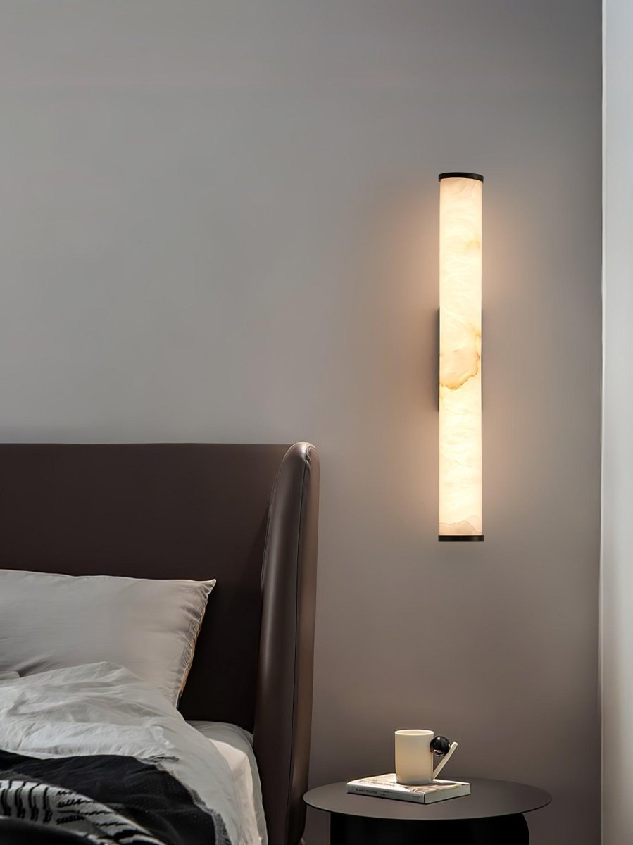 Alabaster Tube Wall Sconce With One Light LED Fixture