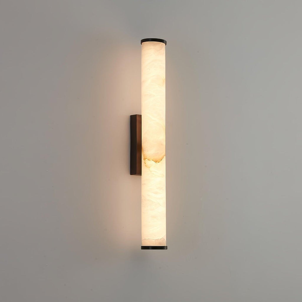 Alabaster Tube Wall Sconce With One Light LED Fixture