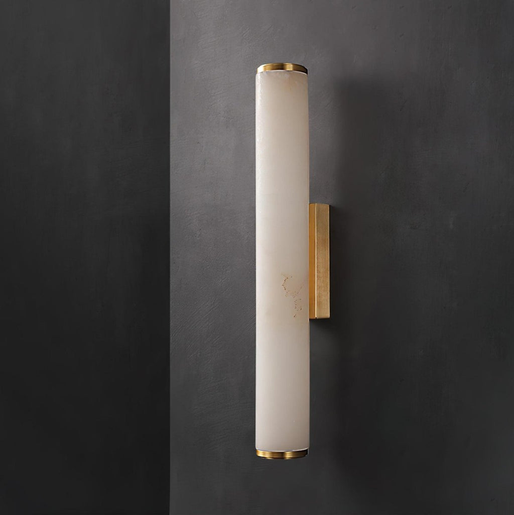 Alabaster Tube Wall Sconce With One Light LED Fixture