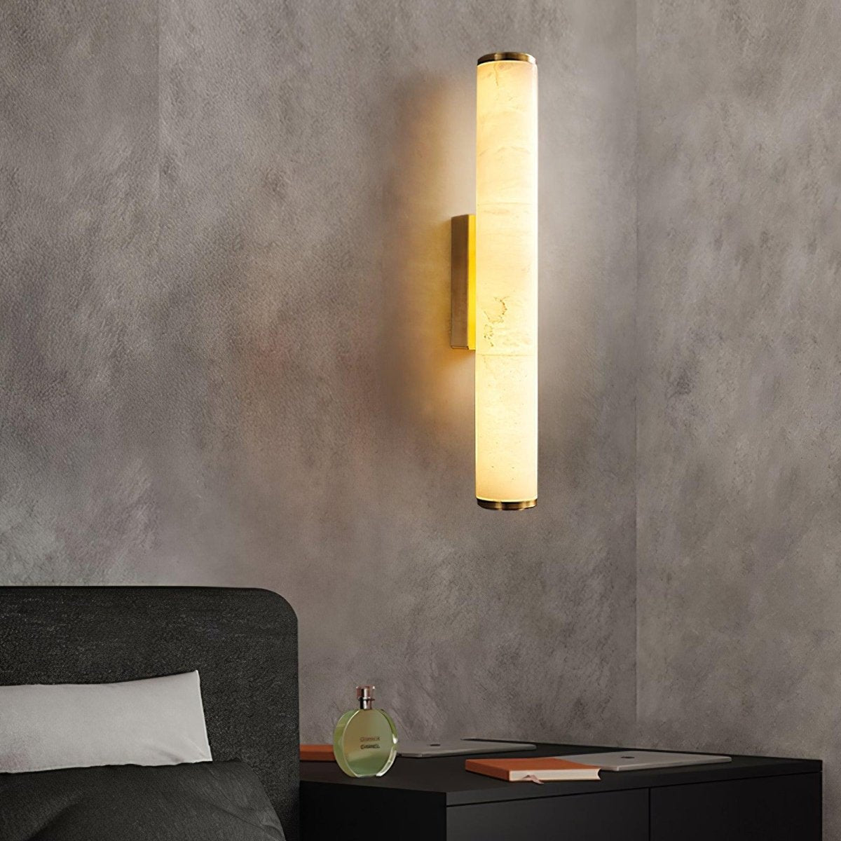 Alabaster Tube Wall Sconce With One Light LED Fixture