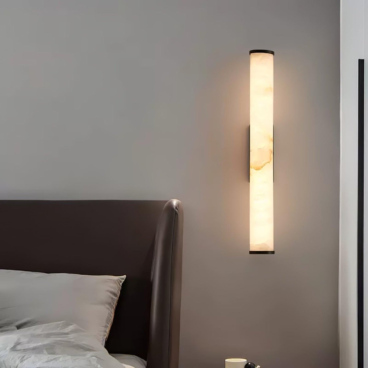 Alabaster Tube Wall Sconce With One Light LED Fixture