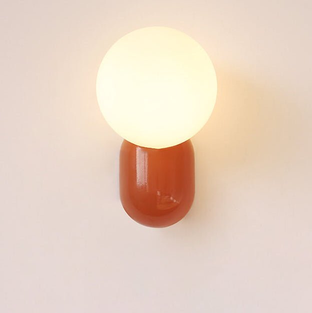 Aplique de pared moderno con globo de vidrio y una luz para iluminación del hogar