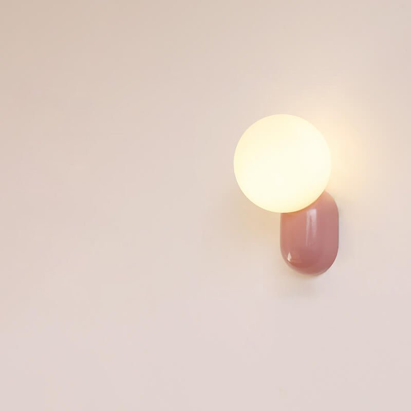 Aplique de pared moderno con globo de vidrio y una luz para iluminación del hogar